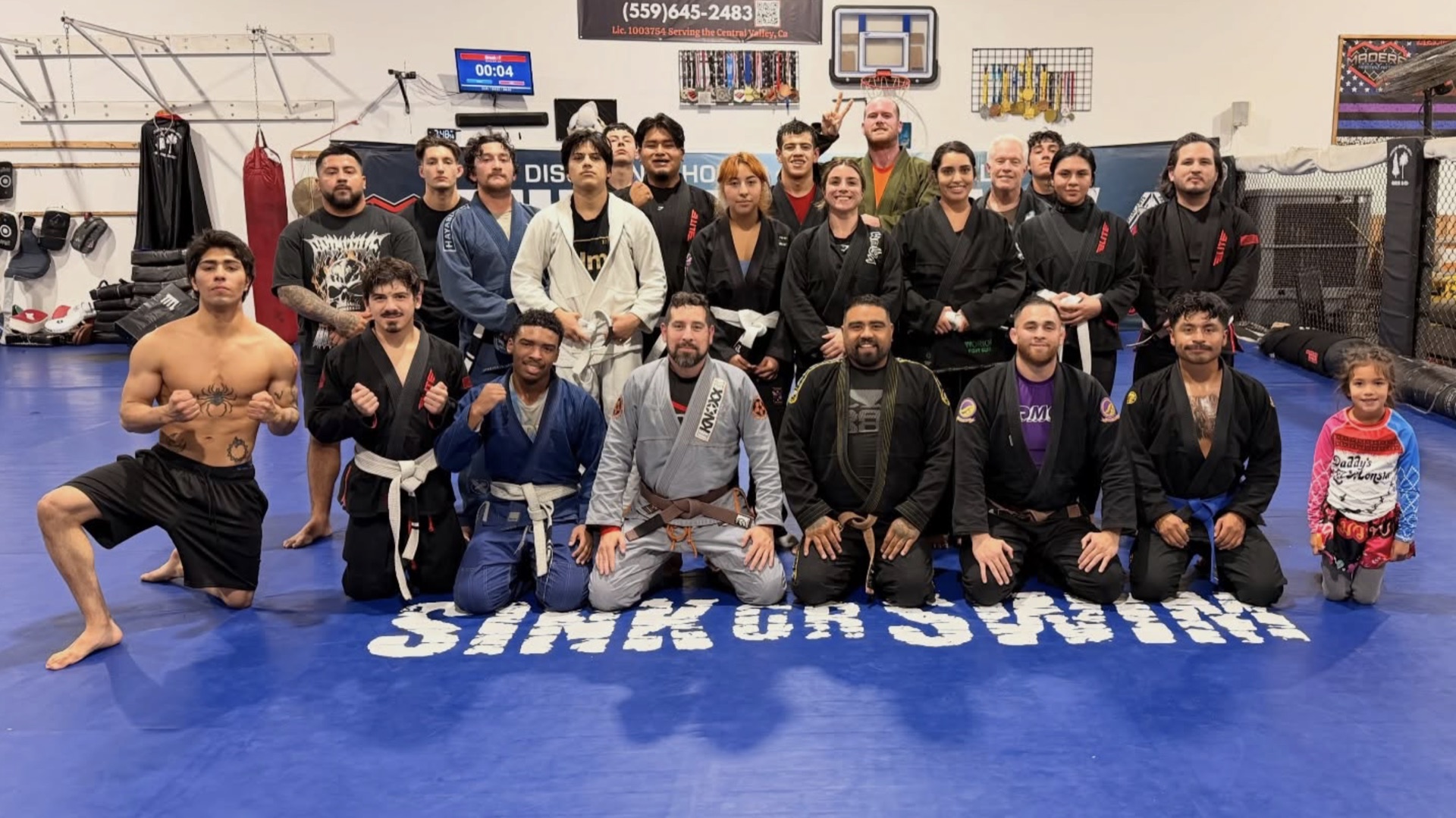 Adult Brazilian Jiu-Jitsu students on the mat at Madera Martial Arts
