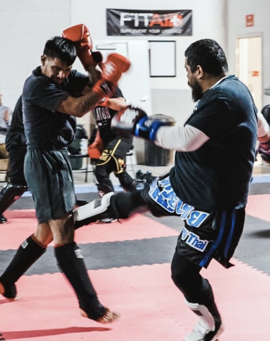Coach Chris training Muay Thai at Madera Martial Arts