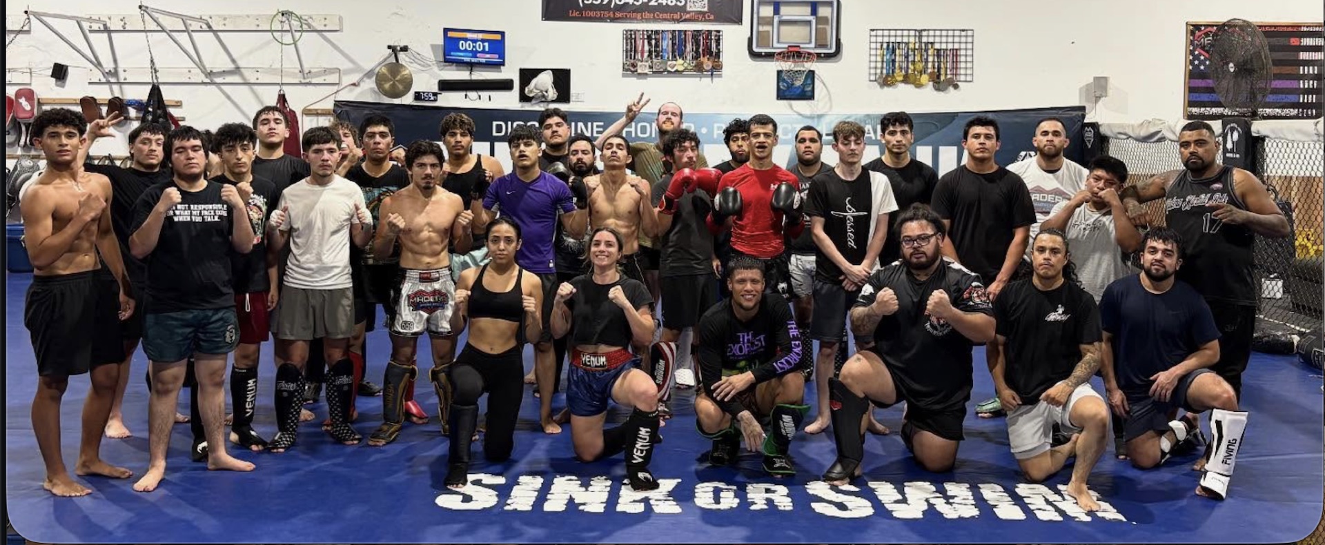Madera Martial Arts team on the mat inside the gym